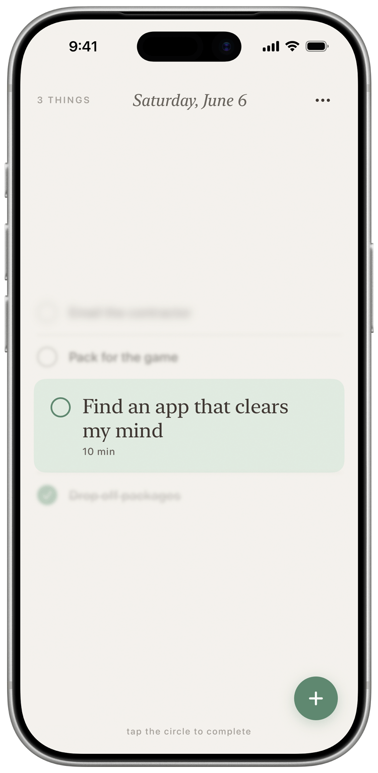 Fade List app on iPhone